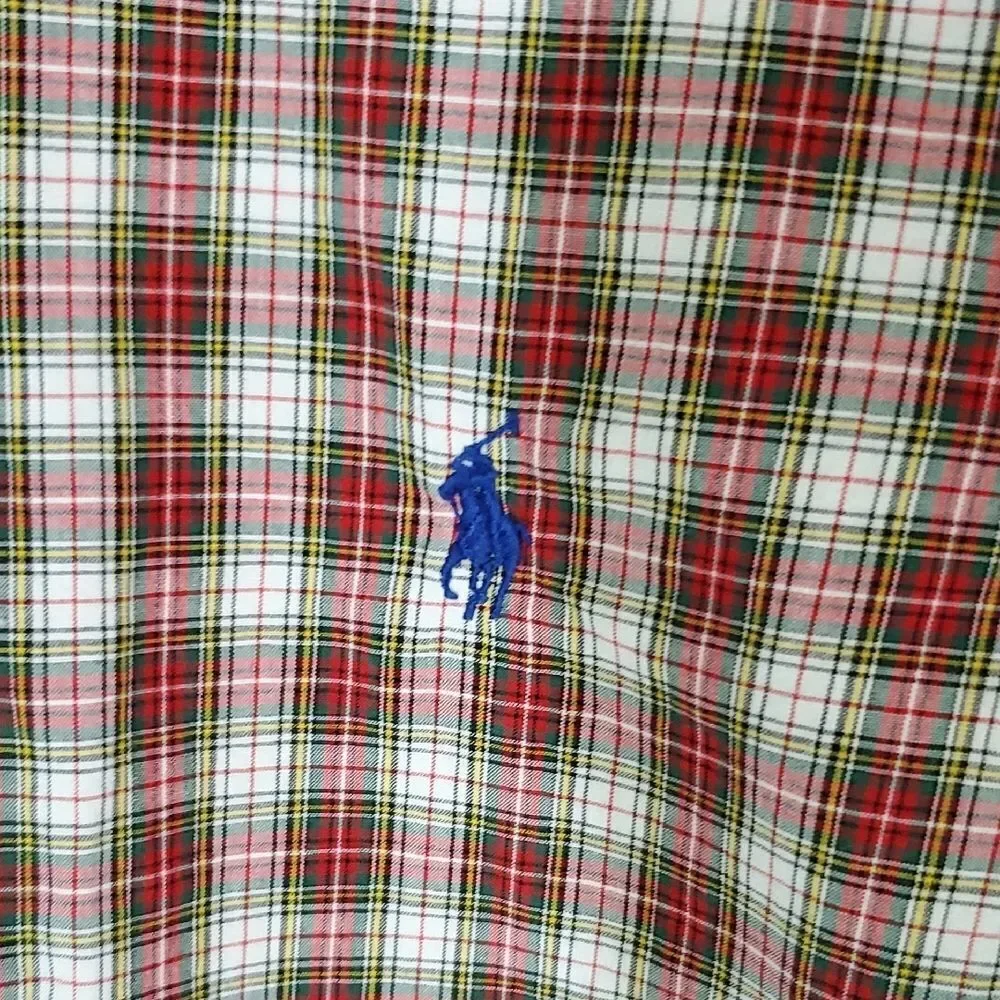 Polo by Ralph Lauren Boys Red Plaid Button Down Long Sleeve Shirt Size M 10-12